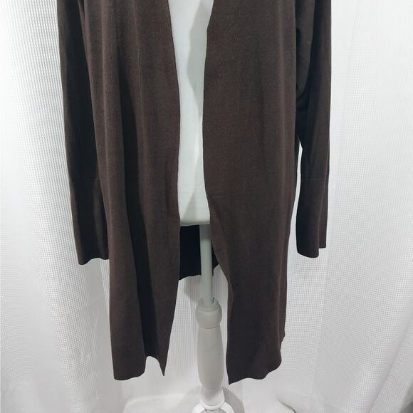 NWT! WORTHINGTON! ESPRESSO BROWN RIBBED KNIT DUSTER CARDIGAN SWEATER! SZ XL - Picture 4 of 10